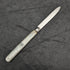 1890 British Antique White Pearl Shell Handle Pure Silver Blade Folding Pen Knife